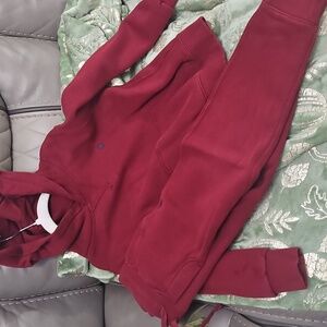 Red Hoodie and Sweatpants Set